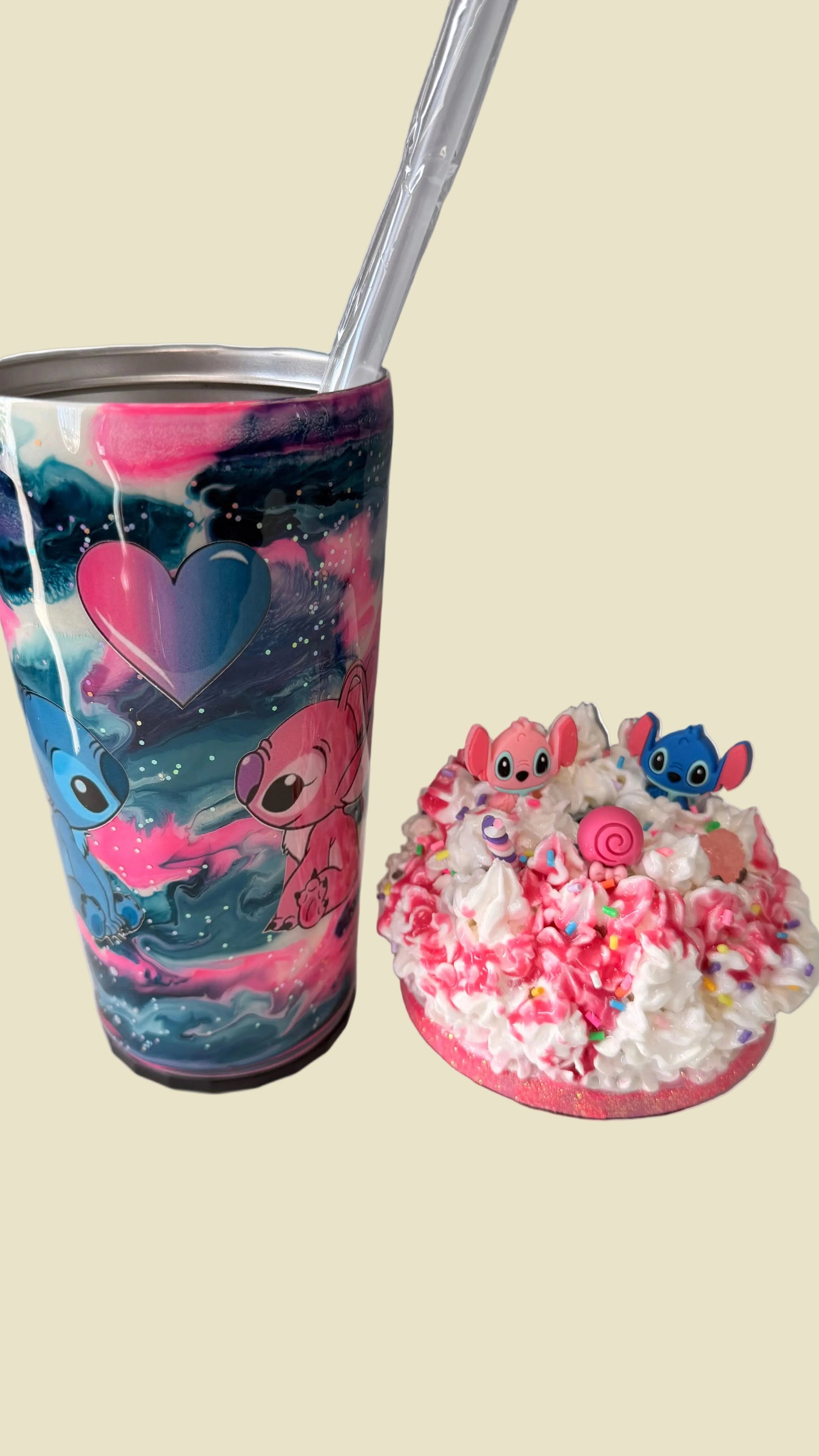 Stitch and Angel Candy 20 oz Tumbler
