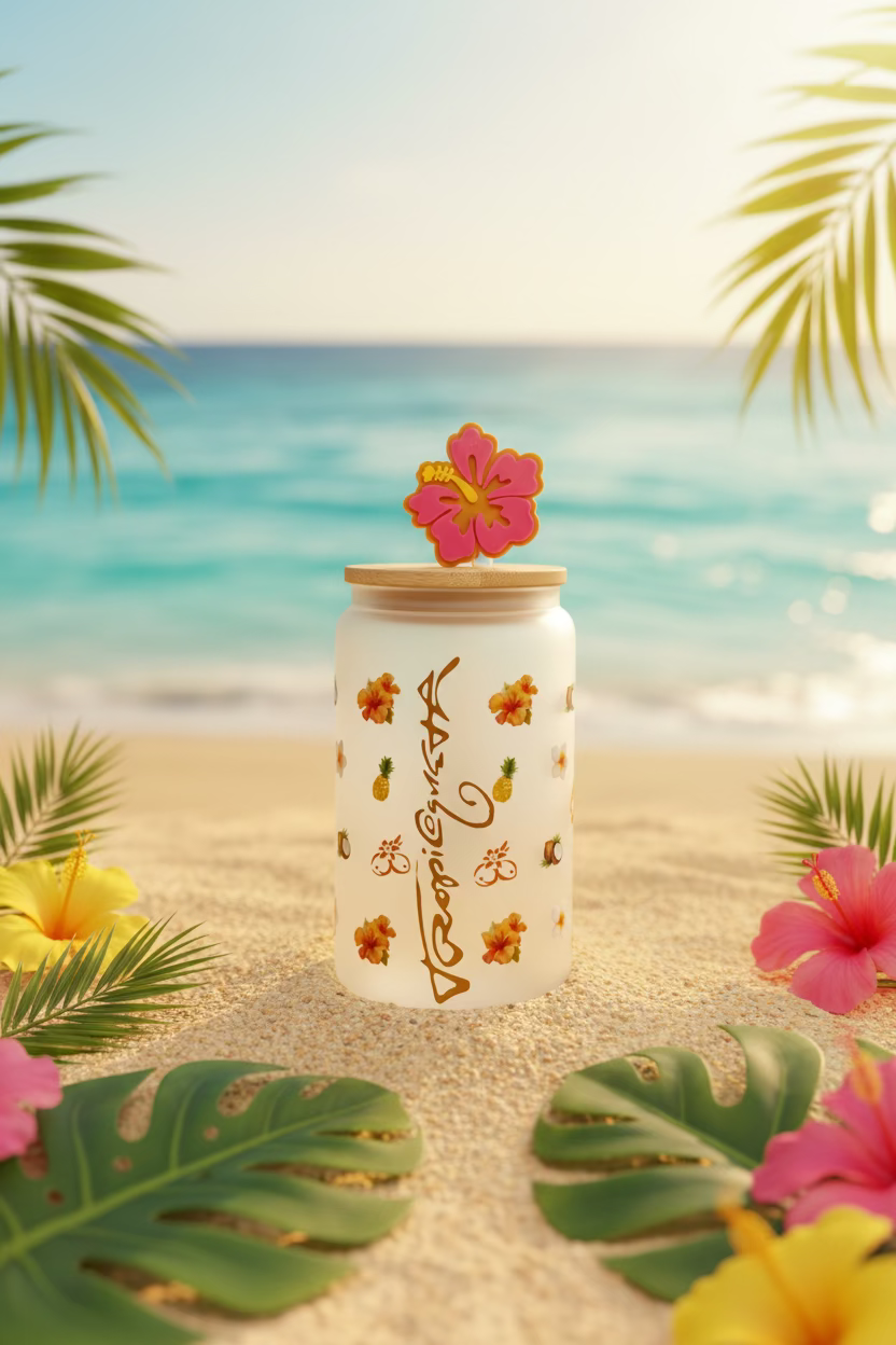 Tropichica 16oz Glass Cup 🌺