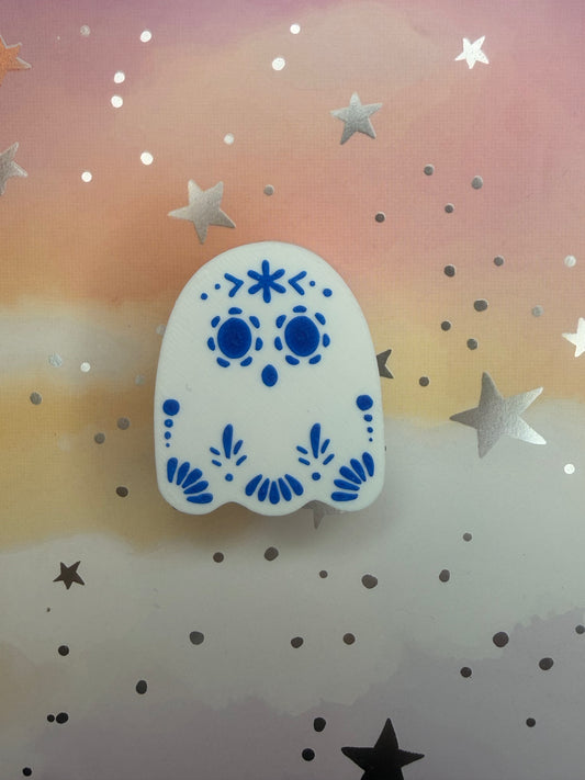 Cute Talavera Ghost Straw Topper