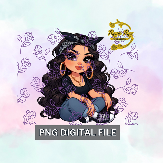 Chola Girl Black Bandana 02