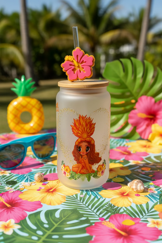 Tropichica 16oz Glass Cup 🌺