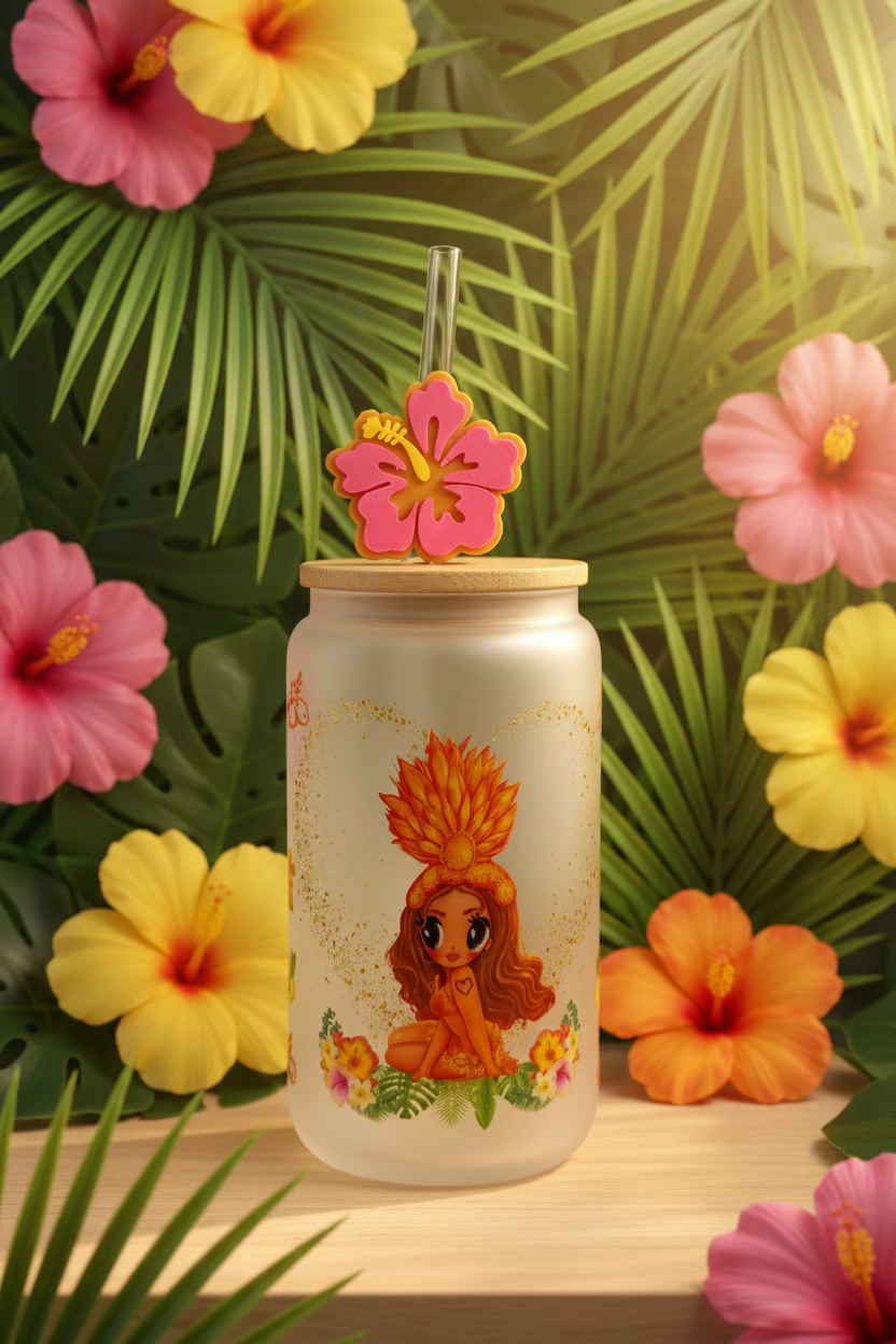Tropichica 16oz Glass Cup 🌺