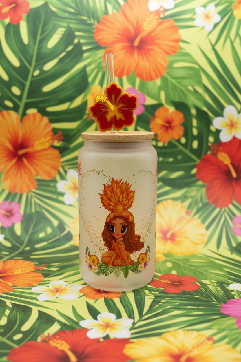Tropichica 16oz Glass Cup 🌺