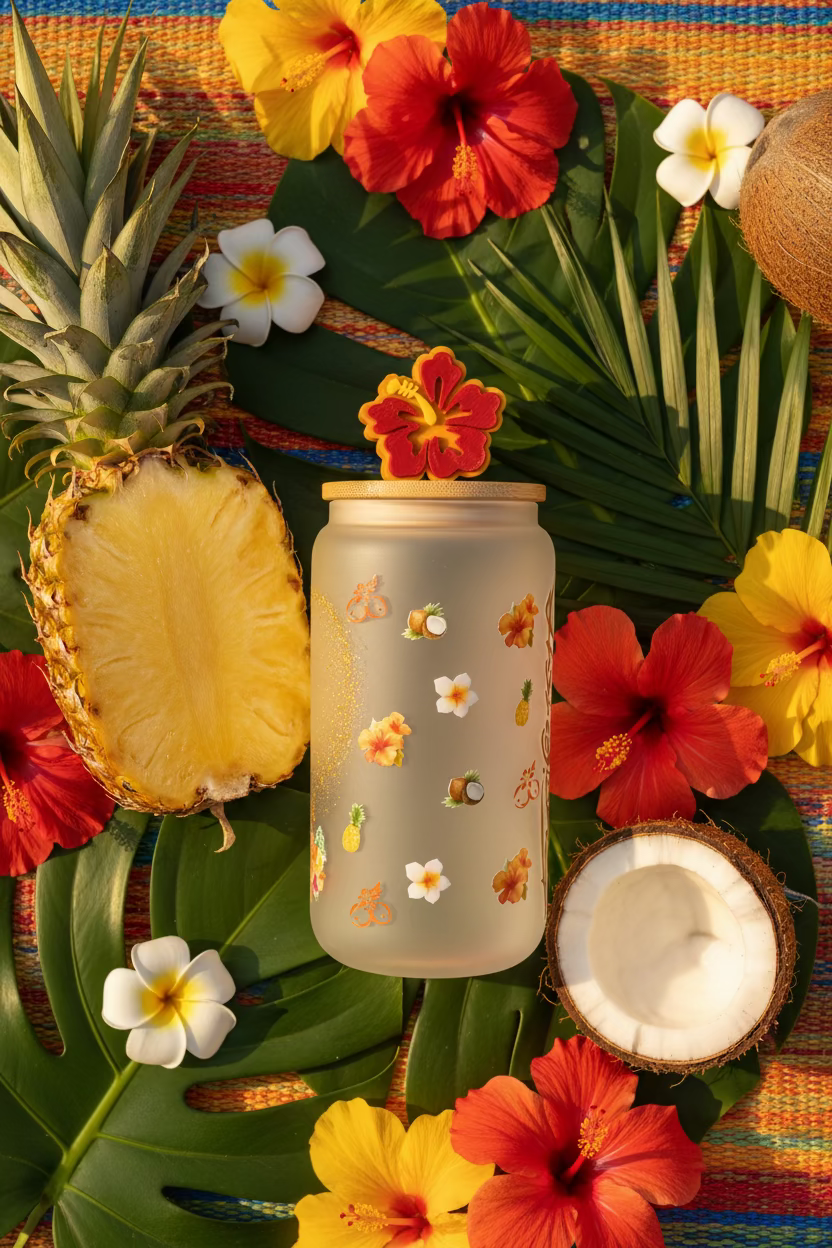 Tropichica 16oz Glass Cup 🌺
