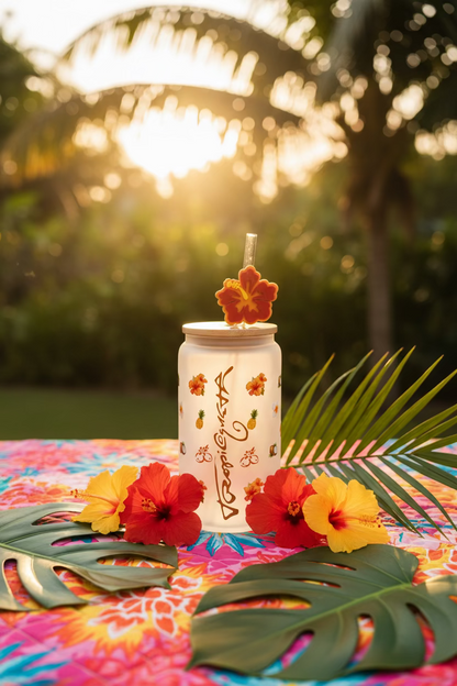 Tropichica 16oz Glass Cup 🌺