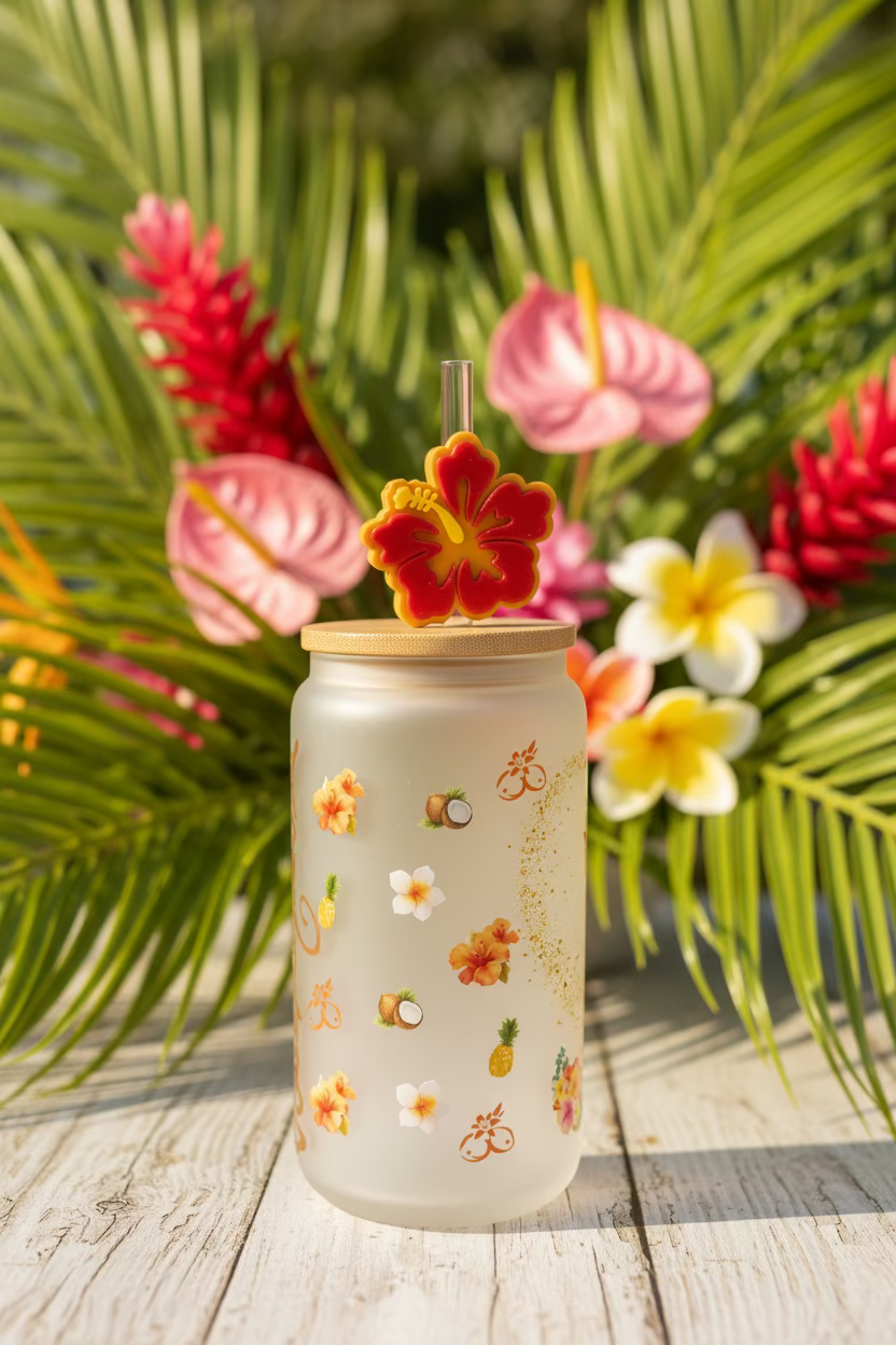 Tropichica 16oz Glass Cup 🌺