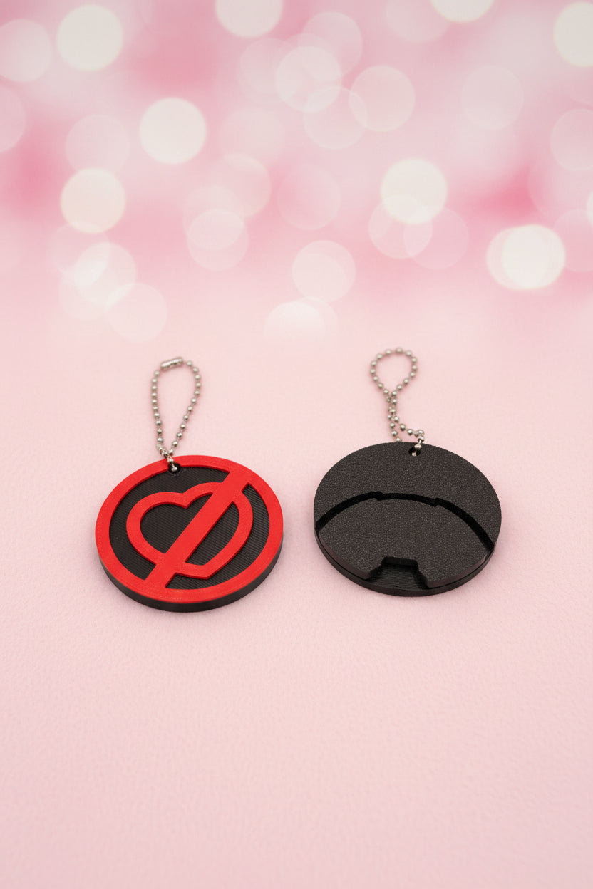 Red Heart Pop & Cover keychain