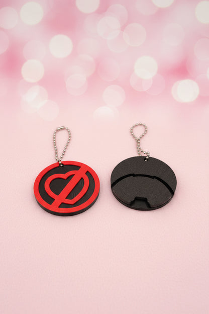 Red Heart Pop & Cover keychain