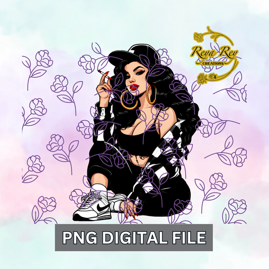 Chicana with hat old school